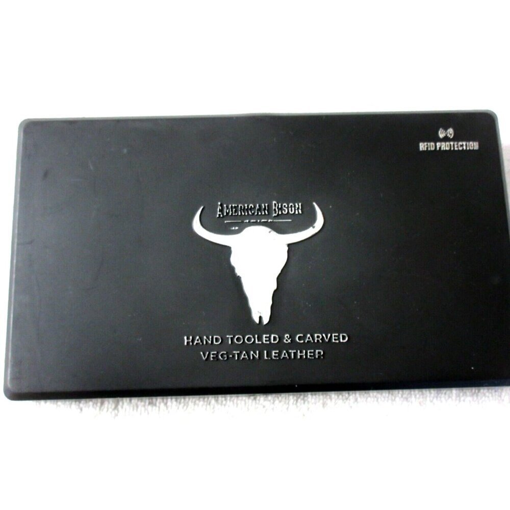 American Bison Men's Buffalo Nickel Concho Rodeo Black Leather Wallet NEW - Picture 7 of 7